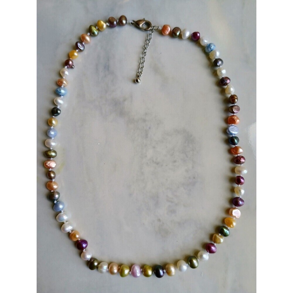 Vintage | Baroque Handtied Multicolor Freshwater Pearl Necklace